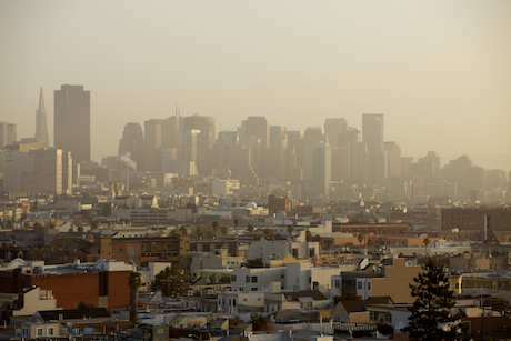Early sun catches the city